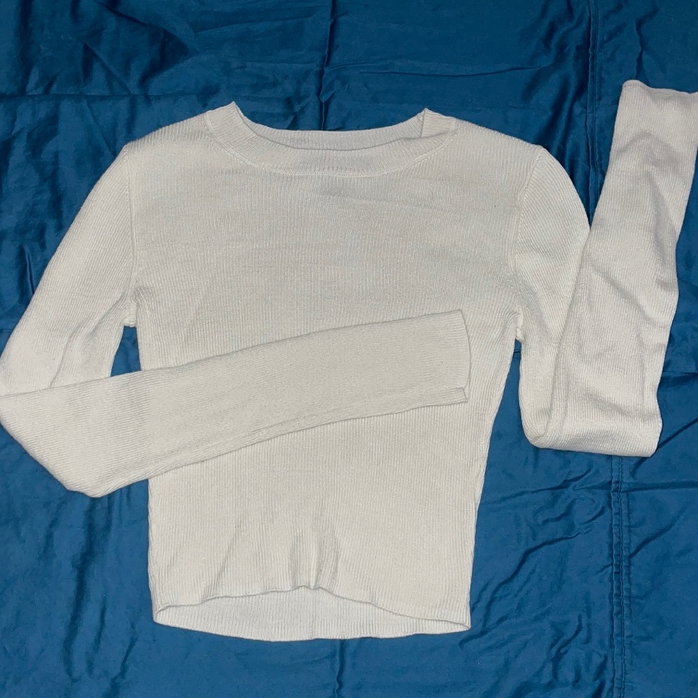 white sweater